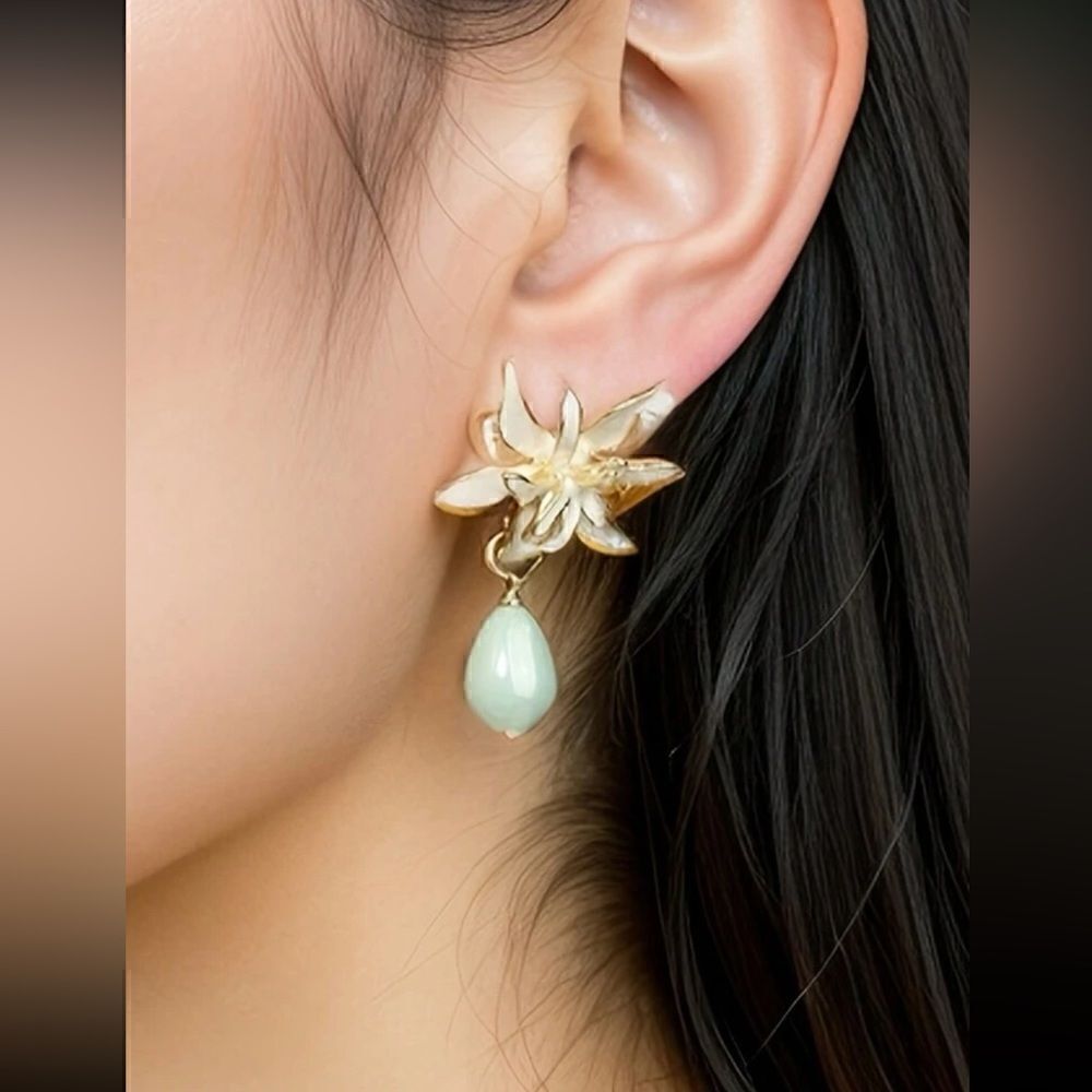 flower dangle earrings N424